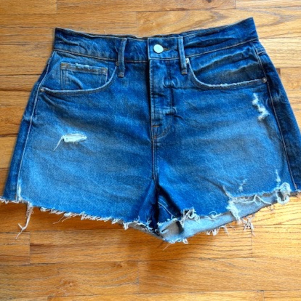 Good American, Good Crude Denim Short, Size 2/26